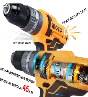 INGCO 54pcs Impact Drill Machine Kit 20V Lithium-Ion Impact