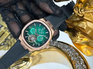 Original PATEK PHILIPPE Green Dail Chronograph Black Watch