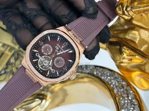 Original PATEK PHILIPPE Chronograph Brown Rubber Watch