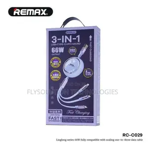 Remax Multipurpose 3 in 1 66 Watts Retractable Cable