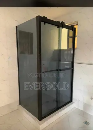 120×90 Shower Cubicle Black Flame With Double Door And 8mm
