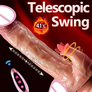 Telescopic Swing Heating Dildo Vibrator With Suction Cup