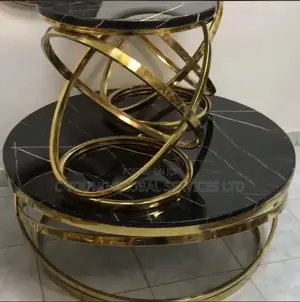 Center Table With 2 Side Stool Marble Top