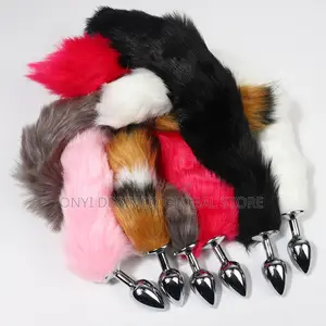 Faux Fox Tail Metal Anal Butt Plug Adult Masturbation Sex