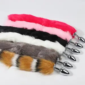 Faux Fox Tail Metal Anal Butt Plug Adult Masturbation Sex