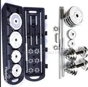 50kg Chrome Adjustable Case Barbell and Dumbbell Set