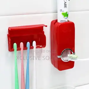 Wall Mounted Toothpaste Dispenser + Toothbrush Holder Set