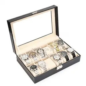 12 Slots PU Leather Box Wrist Watch Storage Box