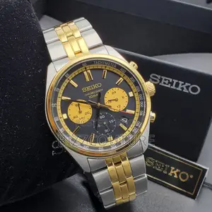 Original Seiko Silver-Tone Case With a Two-Tone Chain Watch