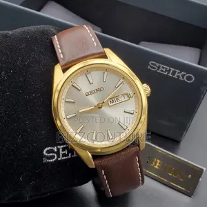Original SEIKO BROWN LEATHER WATCH Available in Store