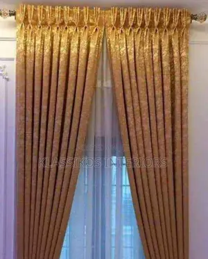 JKL-212 Gold Turkish Curtains (Free Delivery)