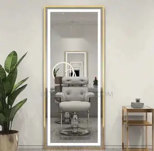 70x150cm Gold Frame Dressing Mirror With 3lights