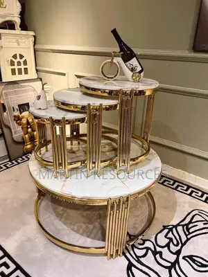Marble Top Centre Table With Side Stools