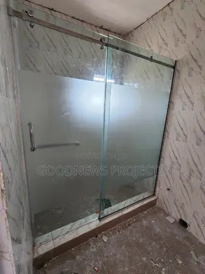 Frosted Half Sliding Shower Glass