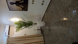Artificial Palm and Fiber Pot