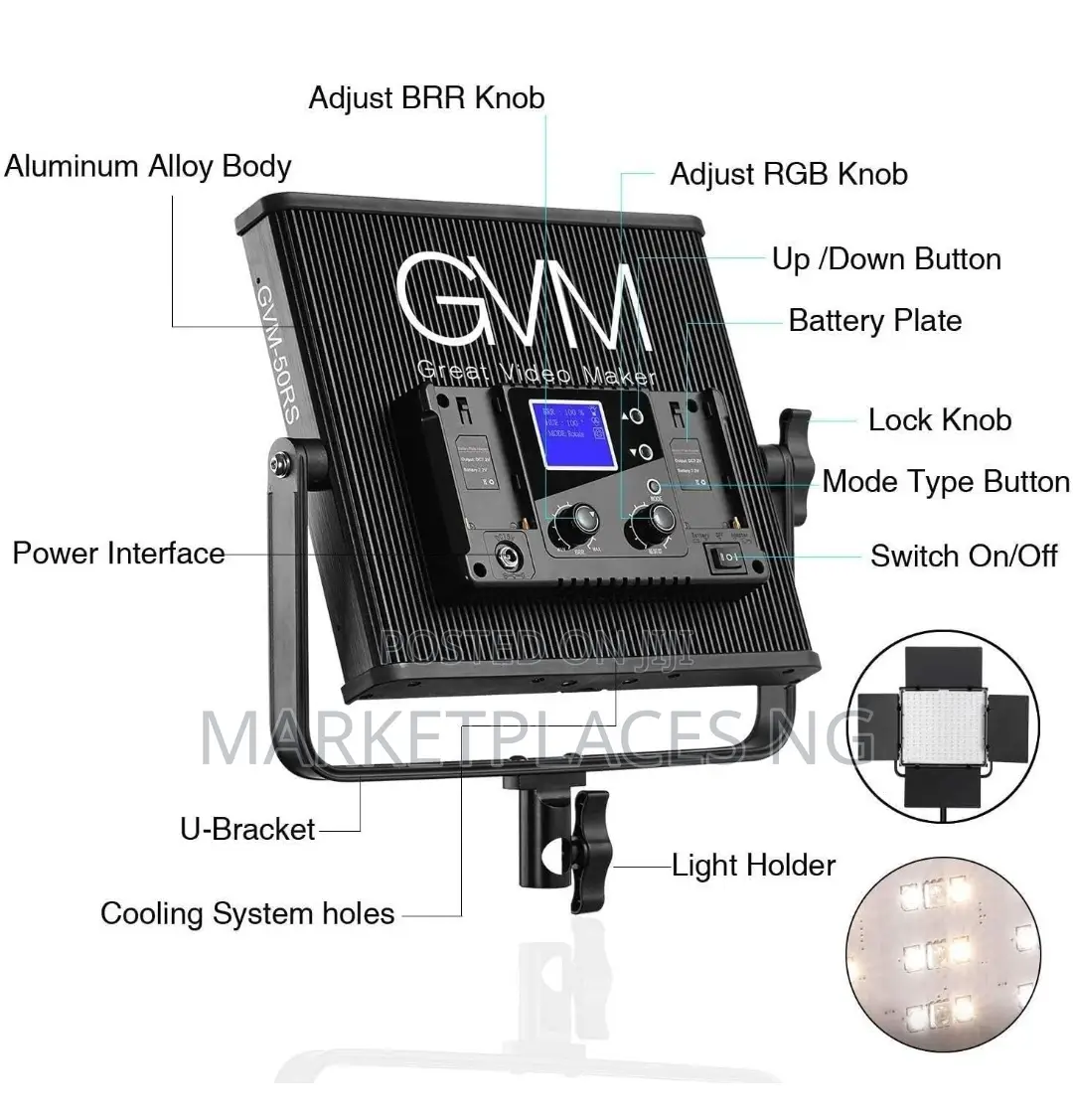 GVM 50rs LED Video Light