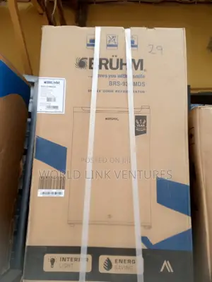BRUHM Table Top Refrigerator. Silver Color.