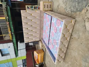 6by6 Upholstery Padded Bed Frame With Two Side Drawers