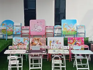 Kids Foldable Study Dinning Table and Chair Set
