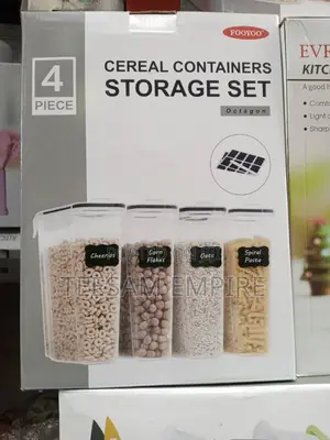 4 Transparent Airtight Cereal Storage Containers
