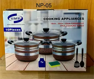 10pcs Non-Stick Aluminum Cooking Pots With Kitchen Tools
