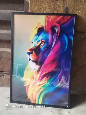 2by3 Feet Abstract Multiple Colors Lion King Face