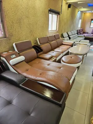 Italian Quality Leather L Shape Sofa With Music