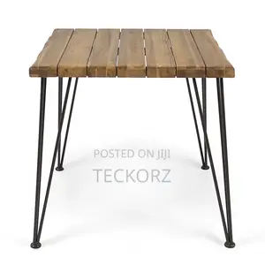 Outdoor Cocktail Table With Solid Wooden Top