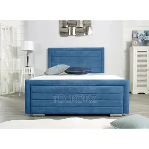 Upholstered Velvet Channel Kingsize Bed Frame