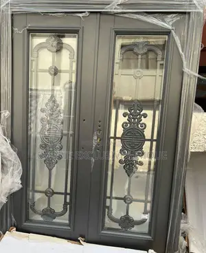 5ft Gray Copper Door With Glass