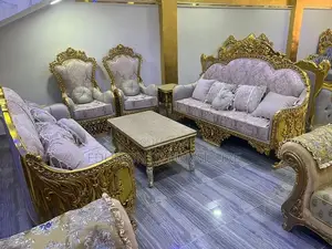 Luxurious Royal Sofa + Center Table + 2 Stools