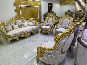 Luxurious Royal Sofa + Center Table + 2 Stools