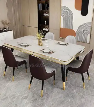 High Quality Dining Table Marble by 6 Chair's
