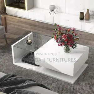 White Center Table With Glass