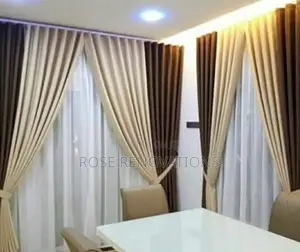 Cream and Brown Mix Smart Color Curtains