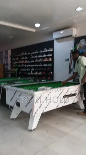 White Gloss Marble and Coin Snooker Table