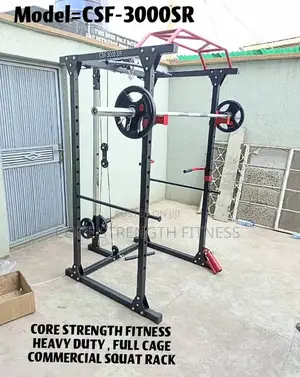 Commercial Squat Rack With Lat Pull And T-bar Row Workout