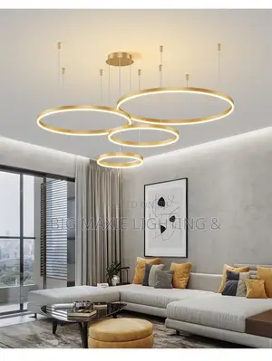 Postmodern Luxury Circle Chandeliers for Bedroom Living Room