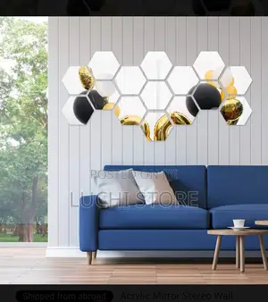 Hexagon Acrylic Mirror Wall Sticker