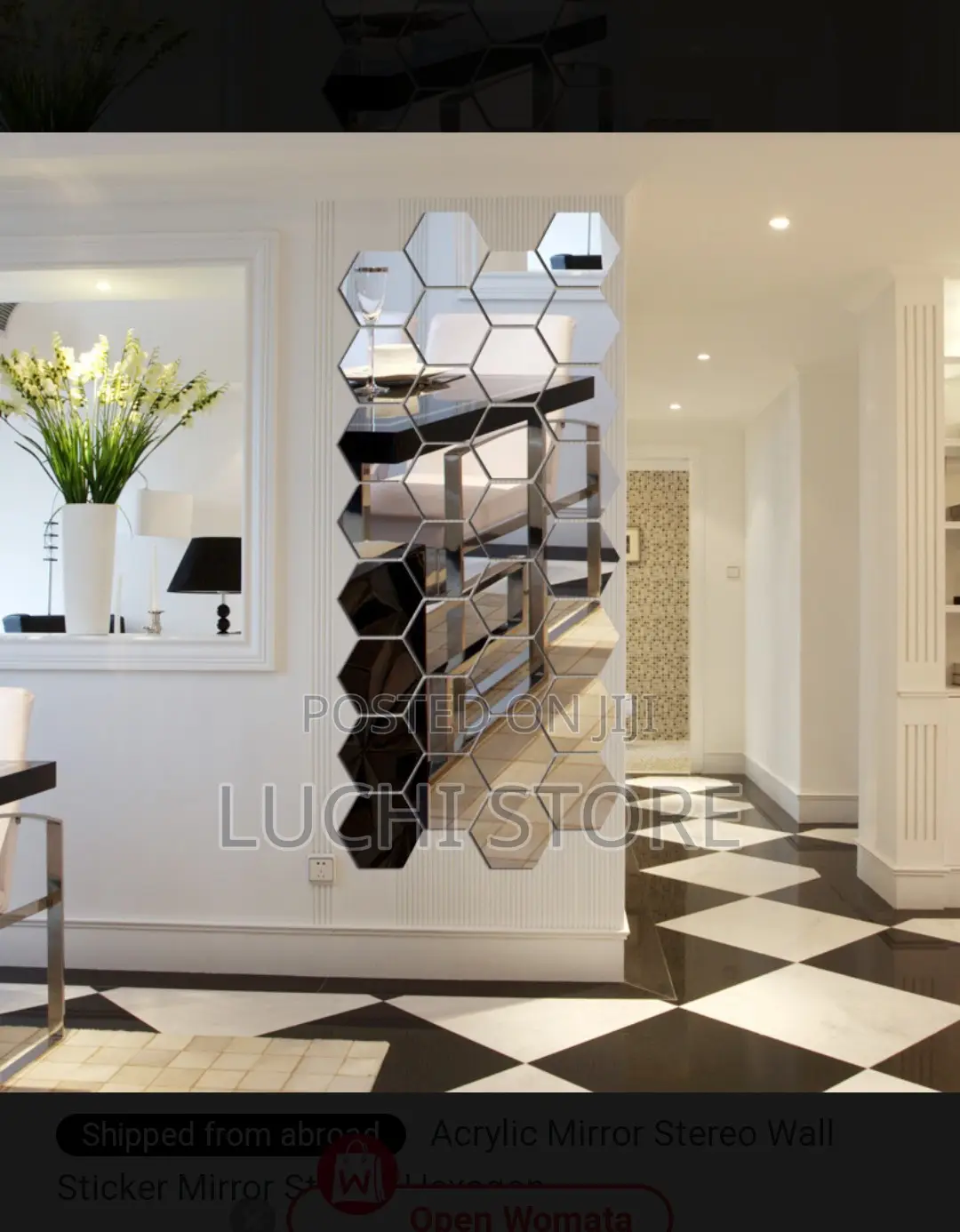 Hexagon Acrylic Mirror Wall Sticker