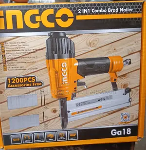 Ingco 18 Gauge 2 in 1 Brad Nailer Stapler