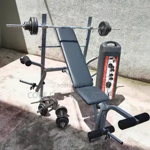 Weight or Bench Press Set With 50kg Barbell and Dumbbells