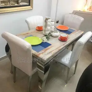 Qaulity Luxury Marble Top Dining Table Set by 4
