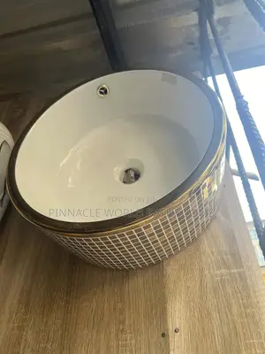 Black and Gold Counter Top Basin