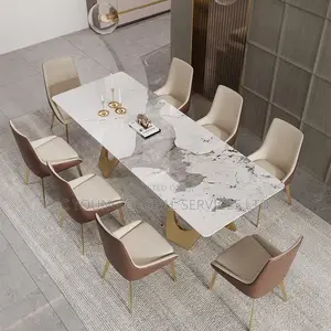 High Quality Dining Table Marble by 8 Chairs