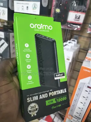 10,000mah Oraimo Ultra Slim Fast Charging Power Bank