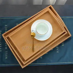 Set of 3 Wooden Bamboo Tray