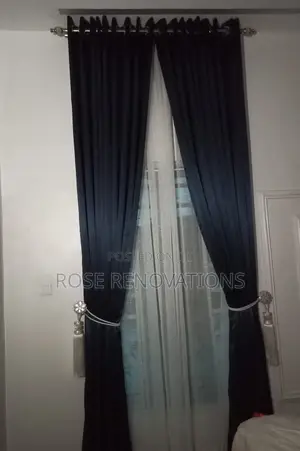 Navy Blue Long Drape Curtain 4800 Per Yard