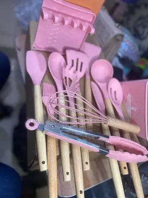 Silicone Kitchen Spoon Set (With Free Spoon-Rest)