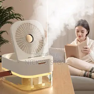 Mini Rechargeable Desktop Humidifier Fan, Portable